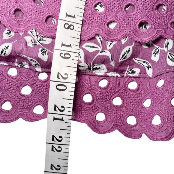 &Merci Purple Eyelet Ruffle Sleeveless Top - Picture 9 of 12